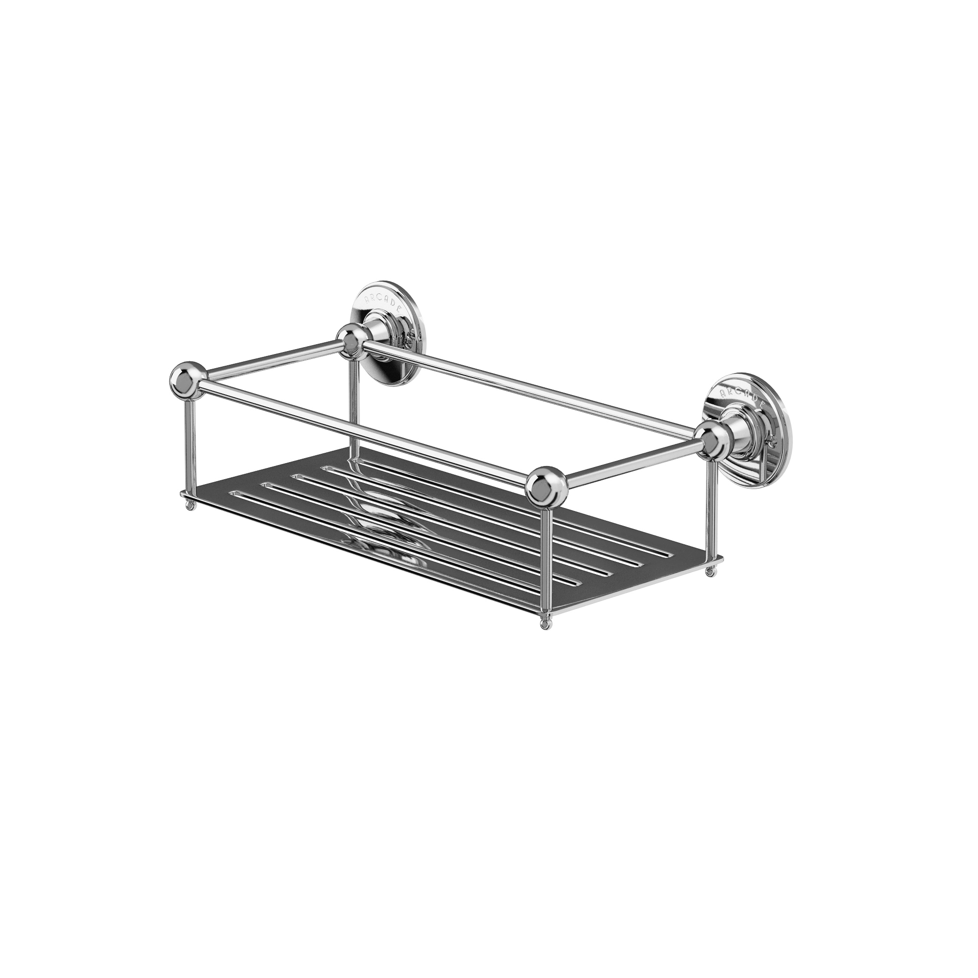 Arcade Wall-mounted wire basket 62mm deep (155mm by 330mm) - chrome